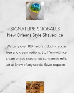 New Orleans style snoballs